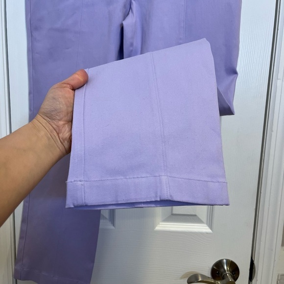 Hill House The Claire Pants Lavender Mid Rise Stretch Cotton Ankle Size Large - Picture 4 of 6